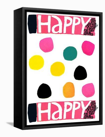 Happy Dots 1-null-Framed Stretched Canvas