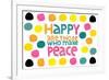 Happy Dots- Make Peace-null-Framed Giclee Print