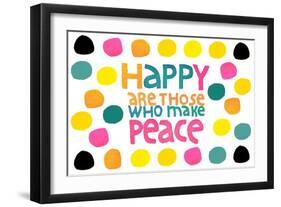 Happy Dots- Make Peace-null-Framed Premium Giclee Print