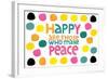 Happy Dots- Make Peace-null-Framed Giclee Print