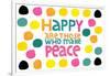 Happy Dots- Make Peace-null-Framed Giclee Print