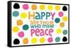 Happy Dots- Make Peace-null-Framed Stretched Canvas