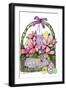 Happy Easter Basket With Eggs And Flowers-Cherie Roe Dirksen-Framed Giclee Print