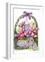 Happy Easter Basket With Eggs And Flowers-Cherie Roe Dirksen-Framed Giclee Print