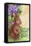 Happy Easter Bunny in Lilacs 2-Melinda Hipsher-Framed Stretched Canvas