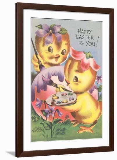 Happy Easter, Chicks Painting-null-Framed Art Print