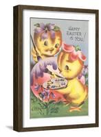 Happy Easter, Chicks Painting-null-Framed Art Print