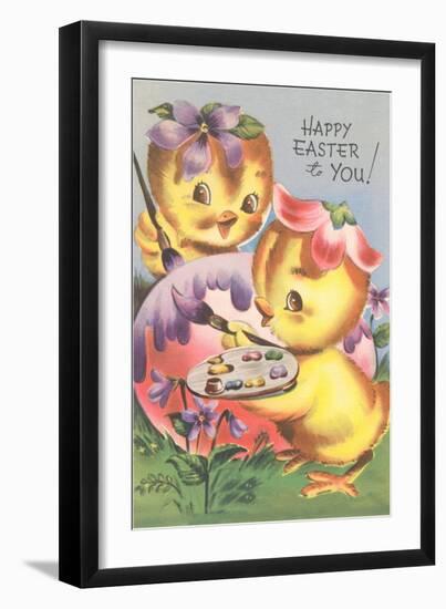 Happy Easter, Chicks Painting-null-Framed Art Print