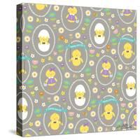 Happy Easter Chicks-Elizabeth Caldwell-Stretched Canvas