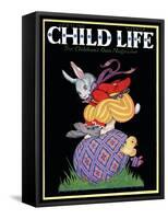 Happy Easter - Child Life, April 1928-Hazel Frazee-Framed Stretched Canvas