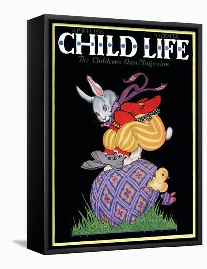 Happy Easter - Child Life, April 1928-Hazel Frazee-Framed Stretched Canvas