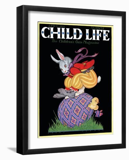 Happy Easter - Child Life, April 1928-Hazel Frazee-Framed Giclee Print