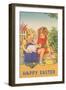 Happy Easter, Children with Rabbits-null-Framed Art Print