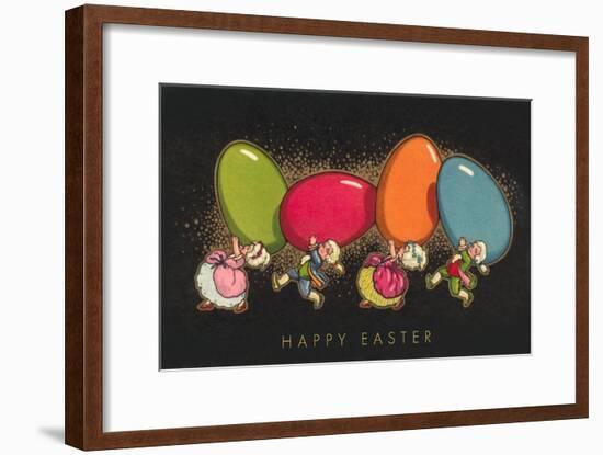 Happy Easter, Colonial Children with Eggs-null-Framed Art Print