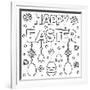 Happy Easter. Coloring Page. Vector Illustration.-null-Framed Art Print