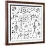 Happy Easter. Coloring Page. Vector Illustration.-null-Framed Art Print