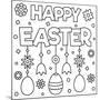 Happy Easter. Coloring Page. Vector Illustration.-null-Mounted Art Print