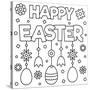 Happy Easter. Coloring Page. Vector Illustration.-null-Stretched Canvas