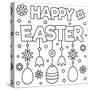 Happy Easter. Coloring Page. Vector Illustration.-null-Stretched Canvas