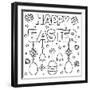 Happy Easter. Coloring Page. Vector Illustration.-null-Framed Art Print