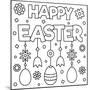 Happy Easter. Coloring Page. Vector Illustration.-null-Mounted Art Print