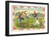 Happy Easter, Creatures Playing Soccer-null-Framed Art Print