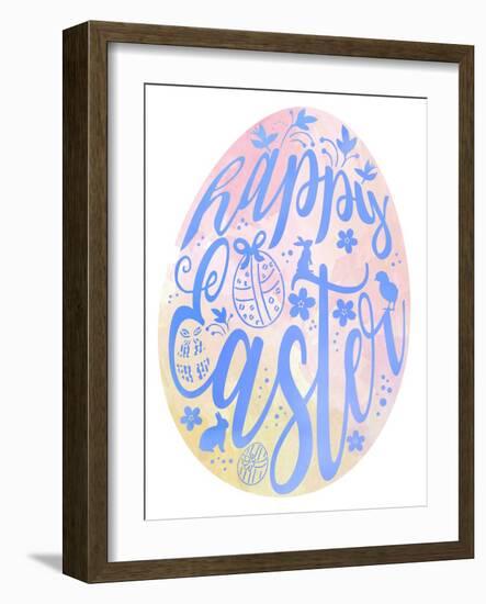 Happy Easter Egg Pink-Cora Niele-Framed Giclee Print