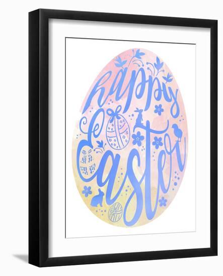 Happy Easter Egg Pink-Cora Niele-Framed Giclee Print