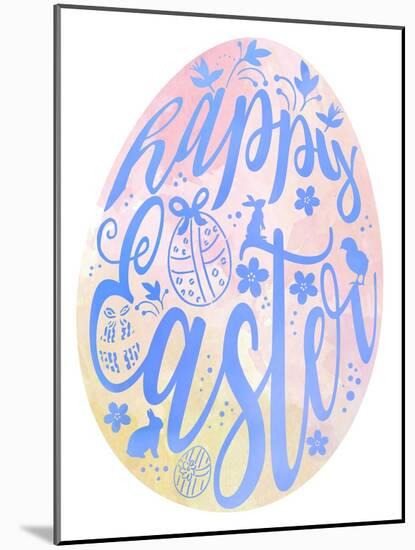 Happy Easter Egg Pink-Cora Niele-Mounted Giclee Print