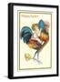 Happy Easter, Girl Riding Rooster-null-Framed Art Print