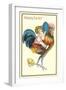 Happy Easter, Girl Riding Rooster-null-Framed Art Print