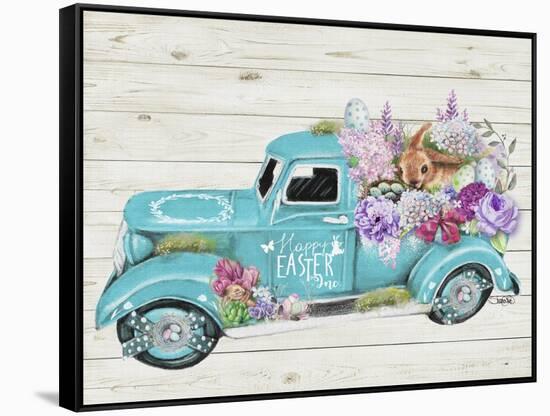 Happy Easter Inc Old Truck Collection-Sheena Pike Art And Illustration-Framed Stretched Canvas