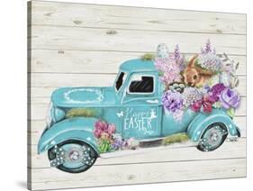 Happy Easter Inc Old Truck Collection-Sheena Pike Art And Illustration-Stretched Canvas