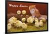 Happy Easter, Kitten and Chicks-null-Framed Art Print