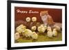 Happy Easter, Kitten and Chicks-null-Framed Art Print