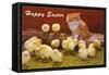 Happy Easter, Kitten and Chicks-null-Framed Stretched Canvas