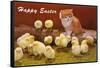 Happy Easter, Kitten and Chicks-null-Framed Stretched Canvas