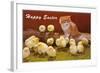 Happy Easter, Kitten and Chicks-null-Framed Art Print