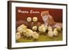 Happy Easter, Kitten and Chicks-null-Framed Art Print