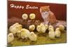 Happy Easter, Kitten and Chicks-null-Mounted Art Print