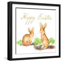 Happy Easter Spring Bunny I-Andi Metz-Framed Art Print