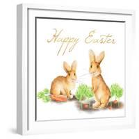 Happy Easter Spring Bunny I-Andi Metz-Framed Art Print