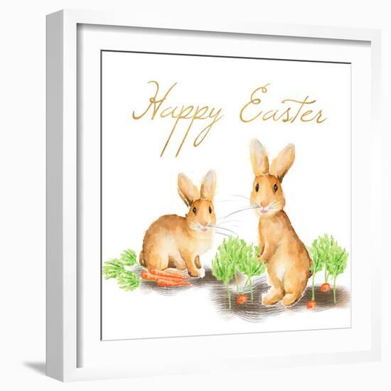 Happy Easter Spring Bunny I-Andi Metz-Framed Art Print