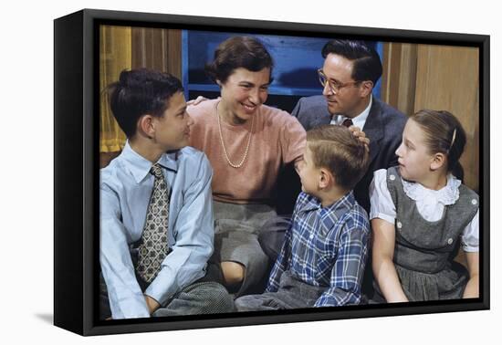 Happy Family Gathered Together at Home-William P^ Gottlieb-Framed Stretched Canvas