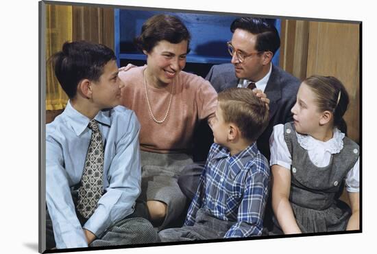 Happy Family Gathered Together at Home-William P. Gottlieb-Mounted Photographic Print