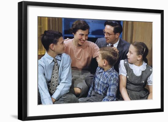 Happy Family Gathered Together at Home-William P. Gottlieb-Framed Photographic Print