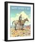 Happy Father's Day, Man on Horse-null-Framed Art Print