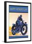 Happy Father's Day, Motorcycle-null-Framed Art Print