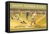 Happy Father's Day, Old Time Baseball Game-null-Framed Stretched Canvas