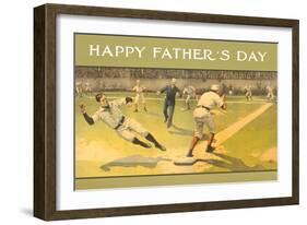 Happy Father's Day, Old Time Baseball Game-null-Framed Art Print